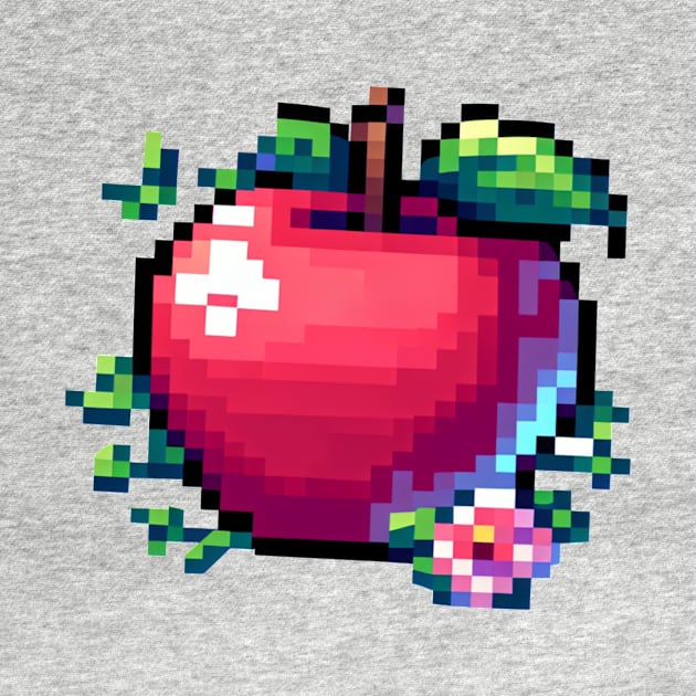 Apple Pixel Flora Bloom Vintage Retro by Flowering Away